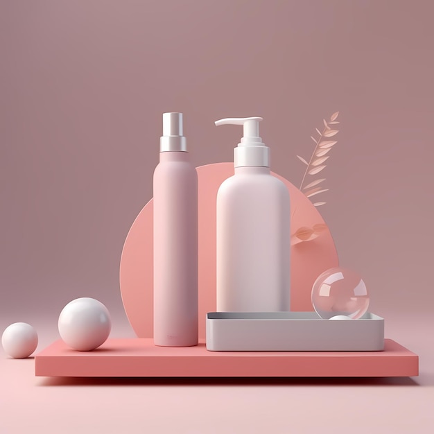 Design a colori della confezione di flaconi vuoti per la cura della pelle del siero di crema cosmetica naturale