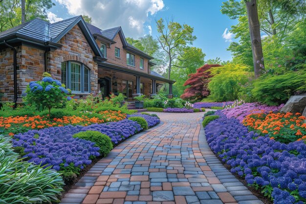 design bellissimi fiori colorati giardino paesaggio idee di ispirazione