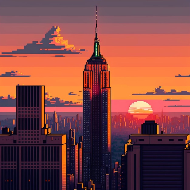 design colorato della città pixel