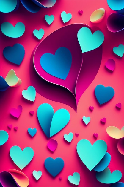 Design colorato per San Valentino - Generato dall'IA generativa