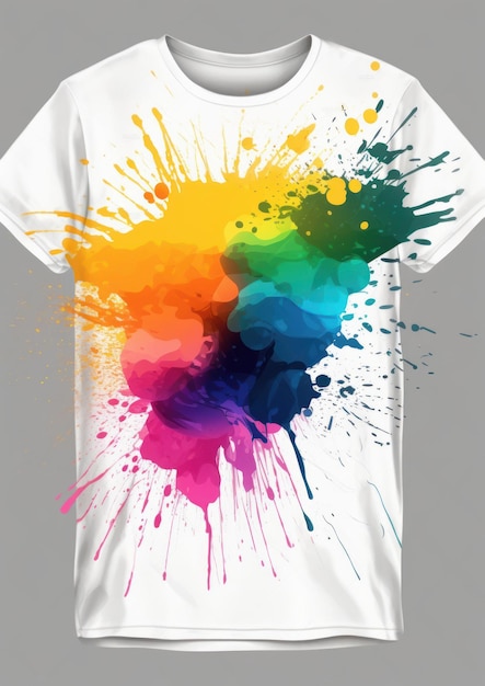 Design colorato t-shirt su sfondo bianco AI generativa