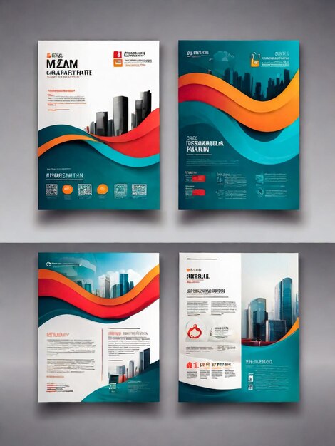 design copertina layout blu corporate flyer background report poster banner annuale medico