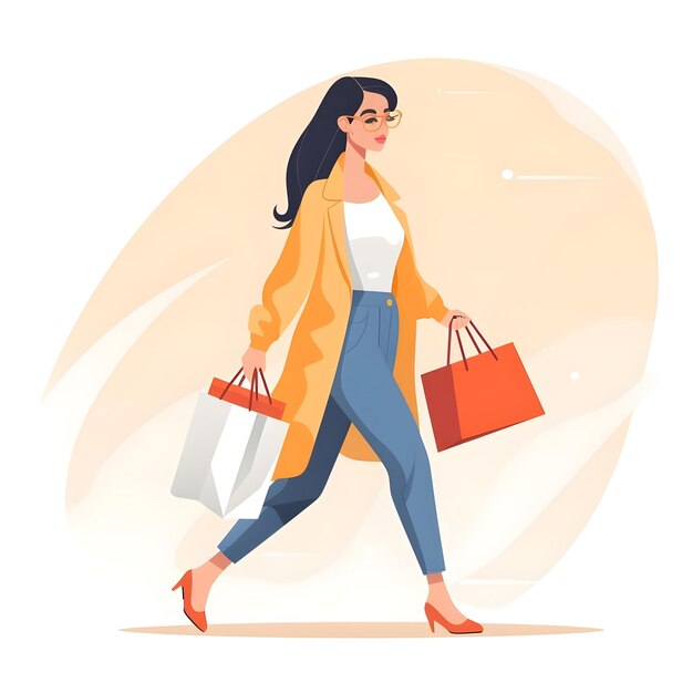 Design creativo di illustrazioni per lo shopping in stile vettoriale piatto moderno e minimalista