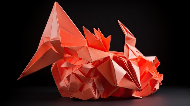 Design creativo ed sperimentale di origami Arte di carta colorata artigianato con modelli astratti