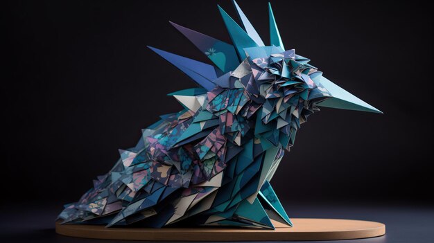Design creativo ed sperimentale di origami Arte di carta colorata artigianato con modelli astratti