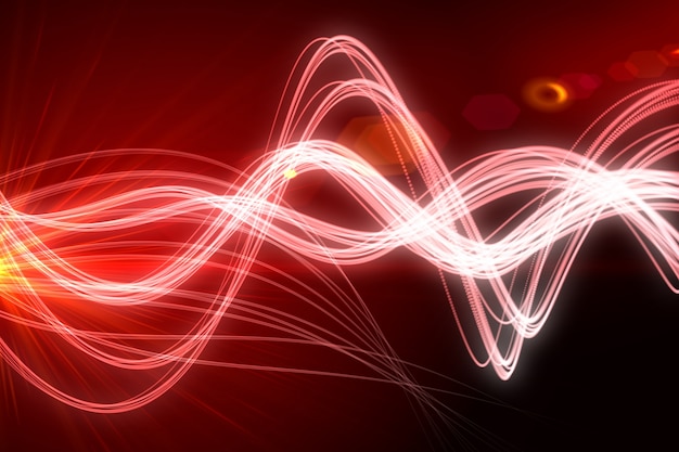 Design curvo della luce laser in rosso