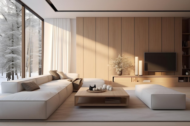 Design d'interni in stile minimalista ai generato