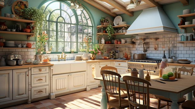design degli interni della sala cucina