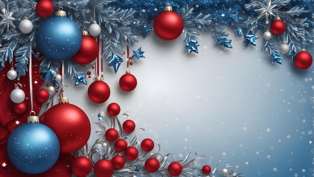 Design del bordo natalizio di colore blu con effetto glitter e stelle di luci