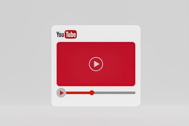 Design del lettore video di Youtube o interfaccia del lettore multimediale video