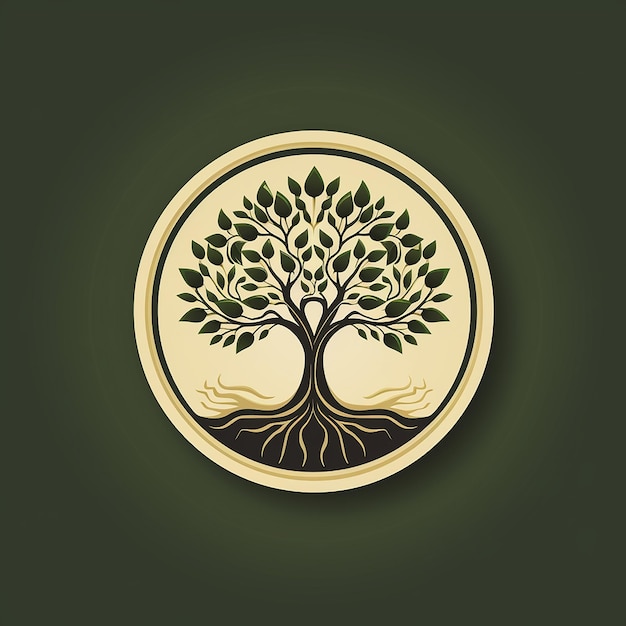 Design del logo dell'albero rotondo