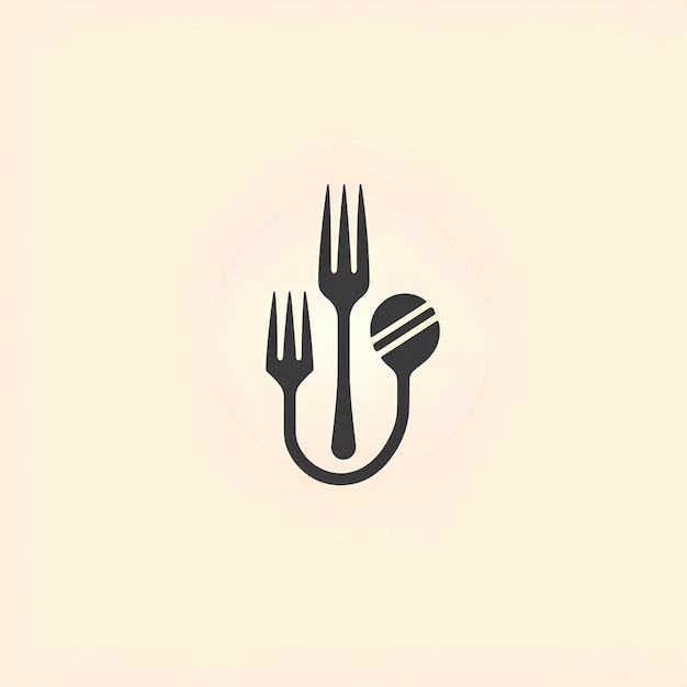 Design del logo dell'icona dei cucchiai delle forchette da cucina