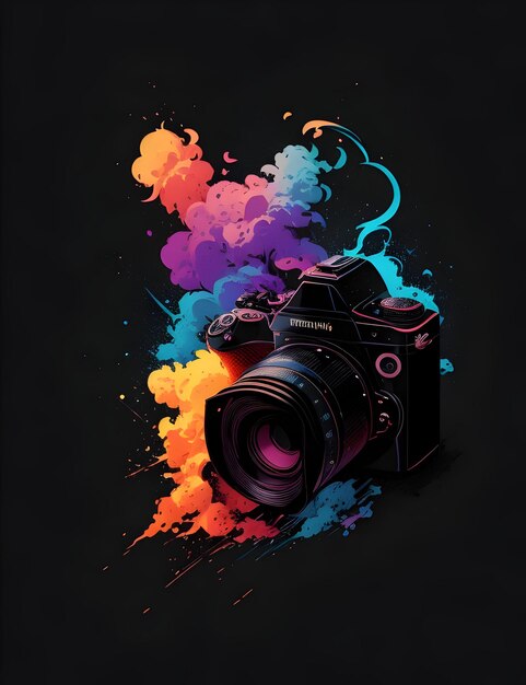 design del logo della maglietta della fotocamera