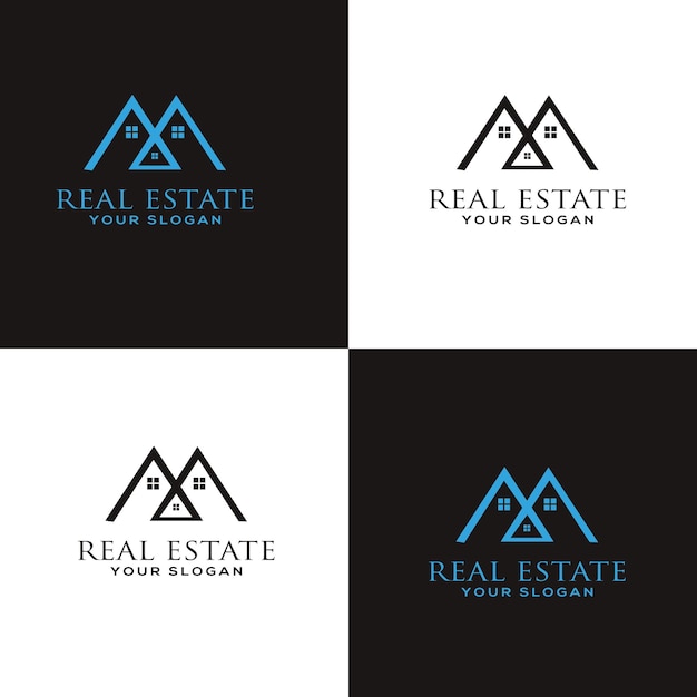Design del logo immobiliare Design del logo dell'edificio Design del logo della casa Design del logo della casa
