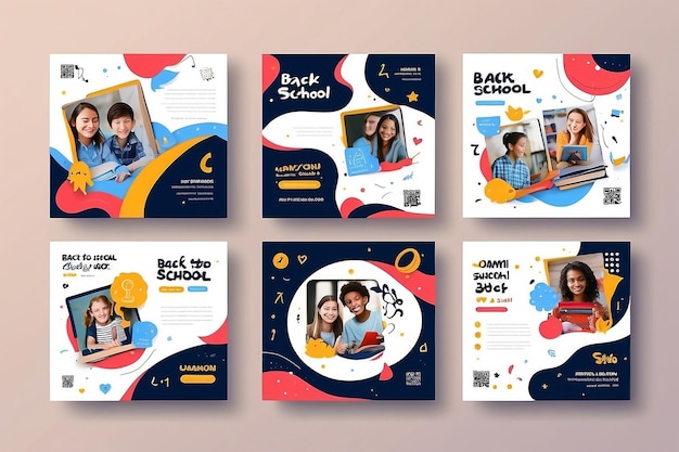 Design del modello di post sui social media per il ritorno a scuola