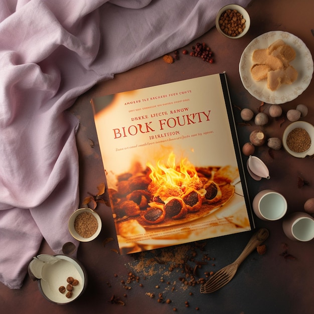 design della copertina del libro per un libro di cucina nello stile