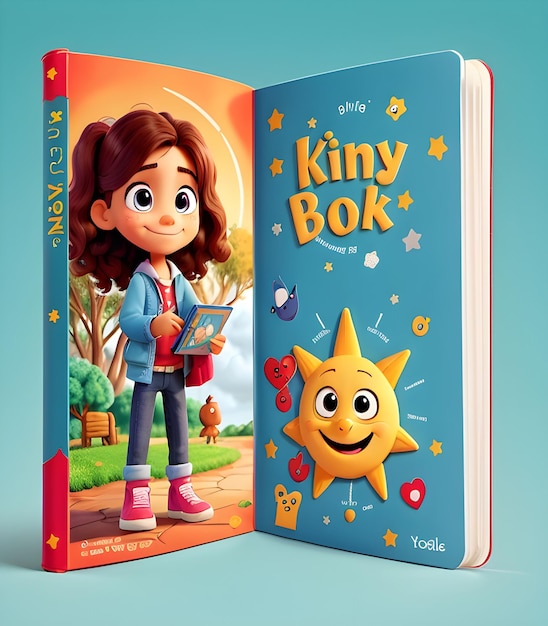 design della copertina per libri per bambini con accessori scolastici