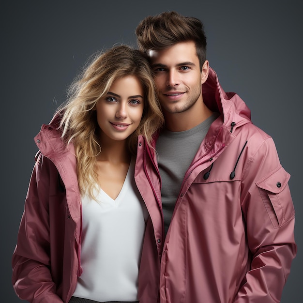 Design della giacca di coppia e concetto di persone da vicino