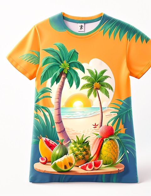 Design della maglietta estiva generato dall'intelligenza artificiale
