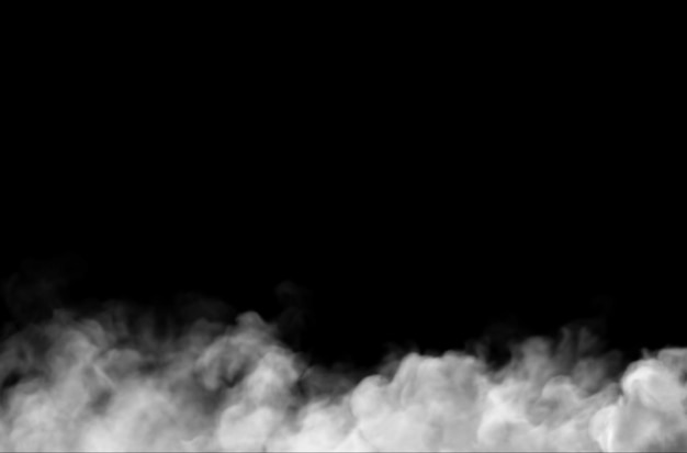 Design della nebbia su sfondo nero Sovrapposizione sullo sfondo. Disegno dell'illustrazione.