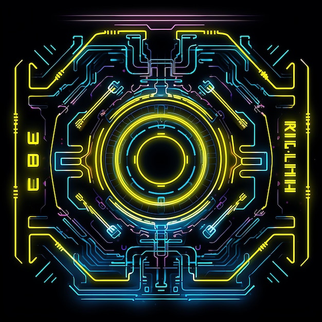 Design della tipografia Cyberpunk Borderline Design Neon Lines Style Retr Clipart Tshirt Design Glow
