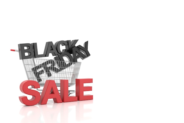 Design di banner del Black Friday. Rendering 3D.