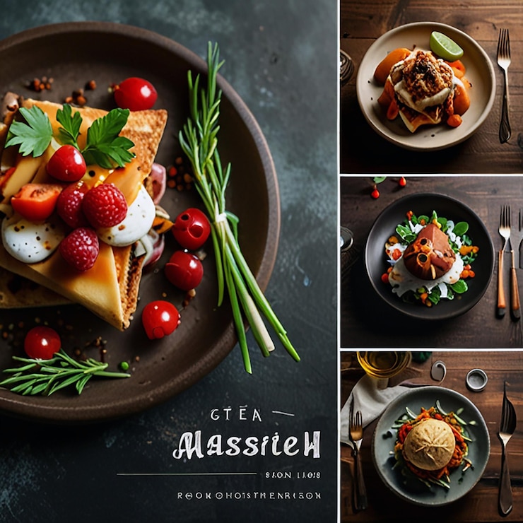 Foto design di banner e modelli di post sui social media alimentari