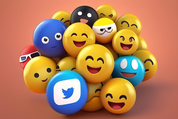 Design di illustrazioni di marketing emoji per social media 3D