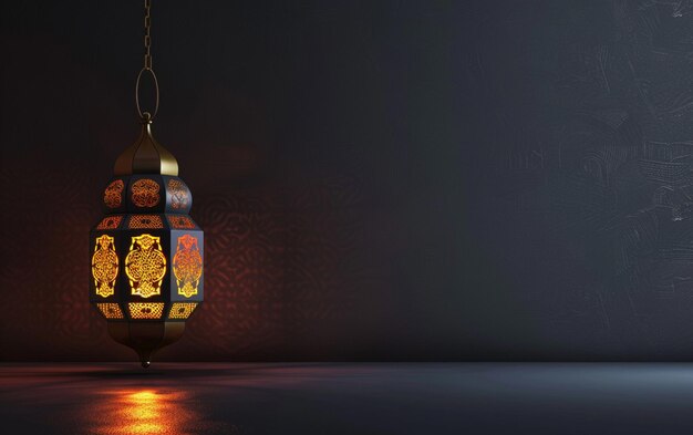 Design di lanterna in stile islamico per la celebrazione del Ramadan con spazio di copia