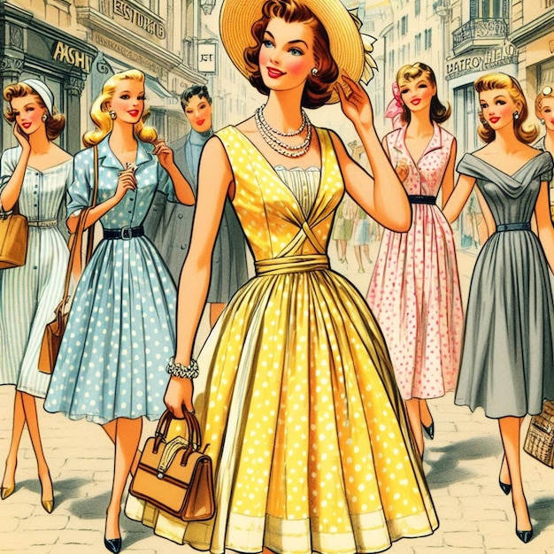 design di moda degli anni '50 concept di dolce vita stile vintage