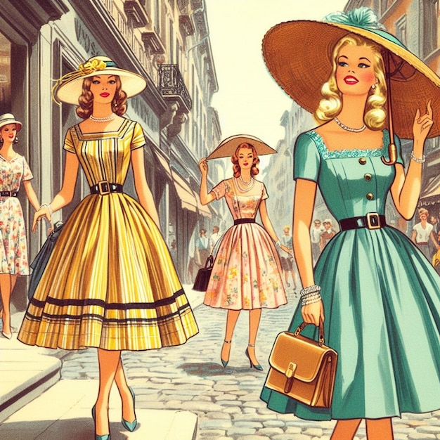 design di moda degli anni '50 concept di dolce vita stile vintage