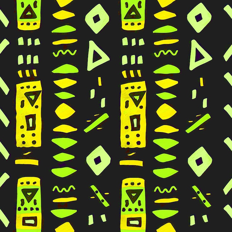 Foto design di modelli tradizionali africani per l'industria dell'imballaggio dei social media e dei media digitali