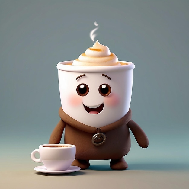 Design di personaggi di caffè carino 3D