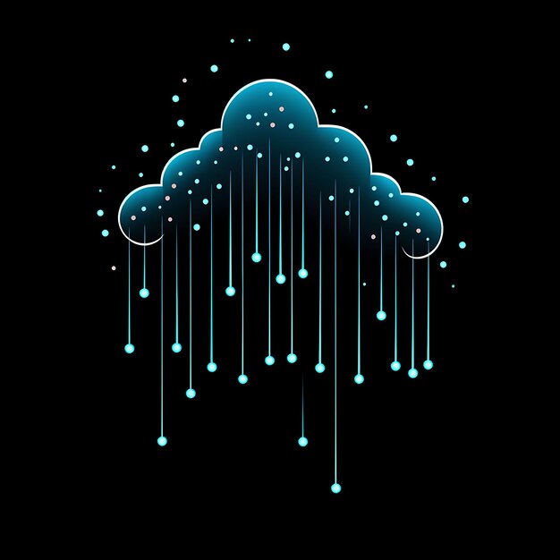 Design di Raindrop Calm Blue Dotted Neon Lines Cloud Decorations Strai Clipart Tshirt Design Glow