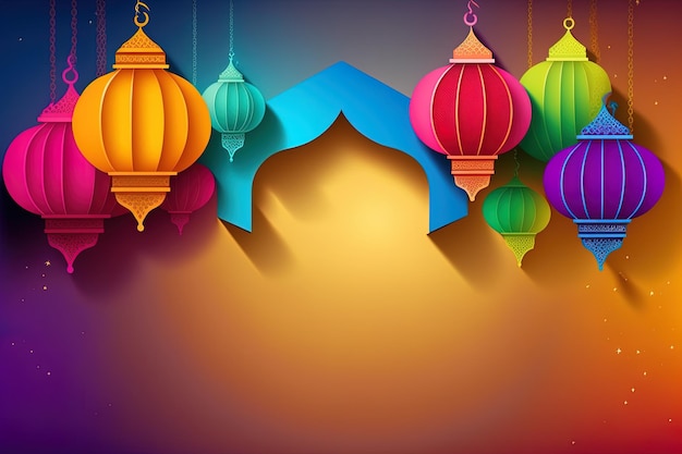 Design di sfondo islamico con spazio di copia vuoto buono per un evento speciale come Ramadan o Eid Al-Fitr