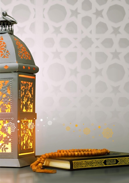 Design di sfondo islamico con una lampada