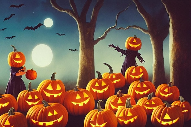 Design di zucche per Halloween