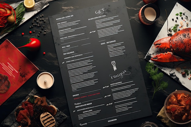 Design elegante del modello di menu