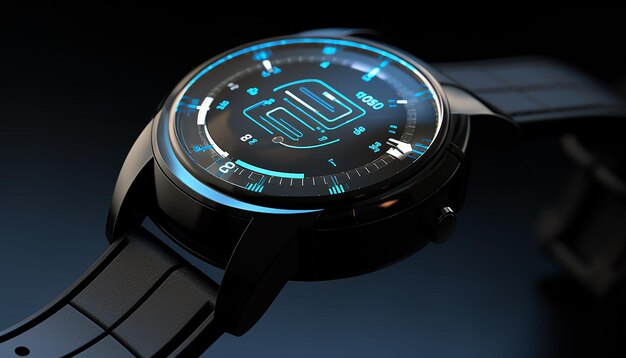 design futuristico dell'orologio quantistico Rendering realistico 3d creativo