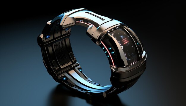 design futuristico dell'orologio quantistico Rendering realistico 3d creativo