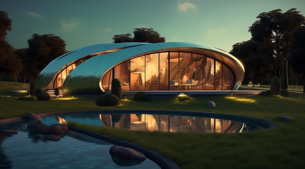 Design futuristico della casa ecologica