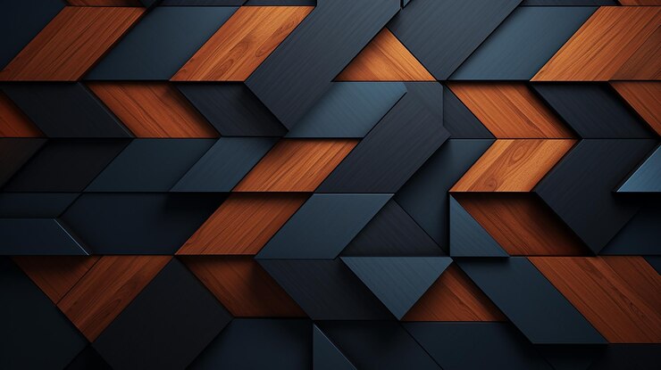 Foto design geometrico in legno carta da parati mobile di tim lahan temi scuri colori dettagli nitidi uhd