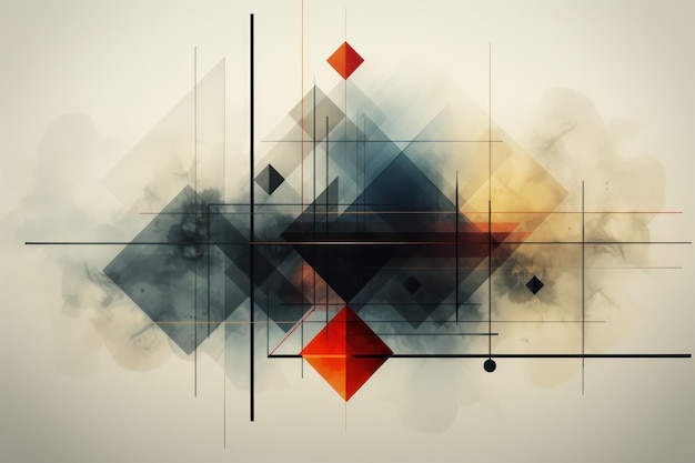 Design grafico dinamico del triangolo nero e arancione Sfondo geometrico astratto