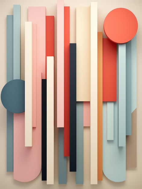 Design grafico minimalista in colori pastelli Immagine 3D generata dall'IA