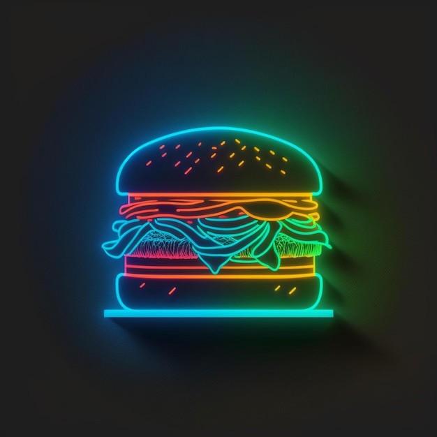 design hamburger al neon