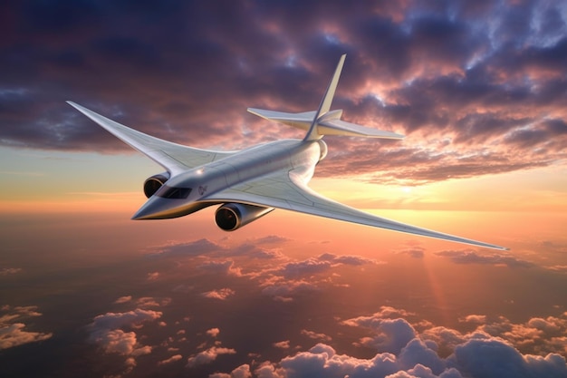 Design innovativo dell'ala di un aereo per il volo ipersonico creato con l'intelligenza artificiale generativa