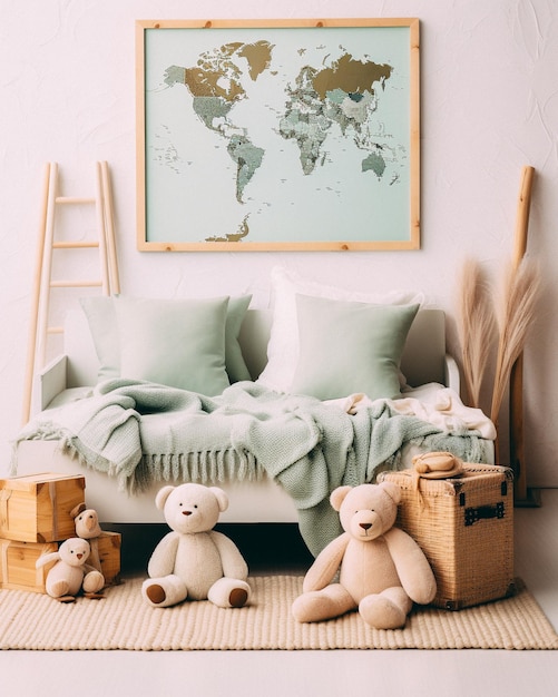 Design interno per bambini verde