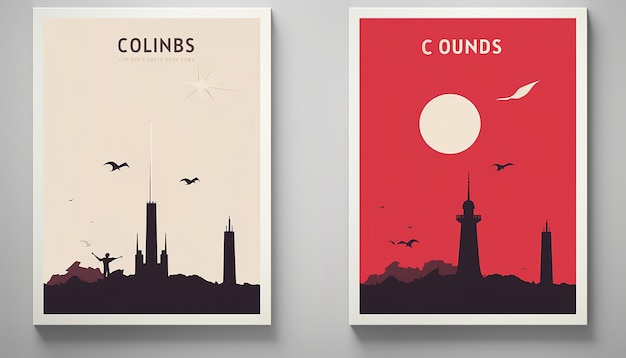 Design minimale del poster del Columbus Day