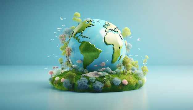 design minimale del poster della giornata mondiale dell'ozono in 3D