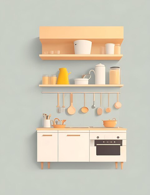 Design minimale del ripiano della cucina